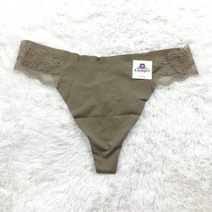 B Temptd By Wacoal Womens B Bare Thong Panties Green XL Stretch‎ Lace XL New